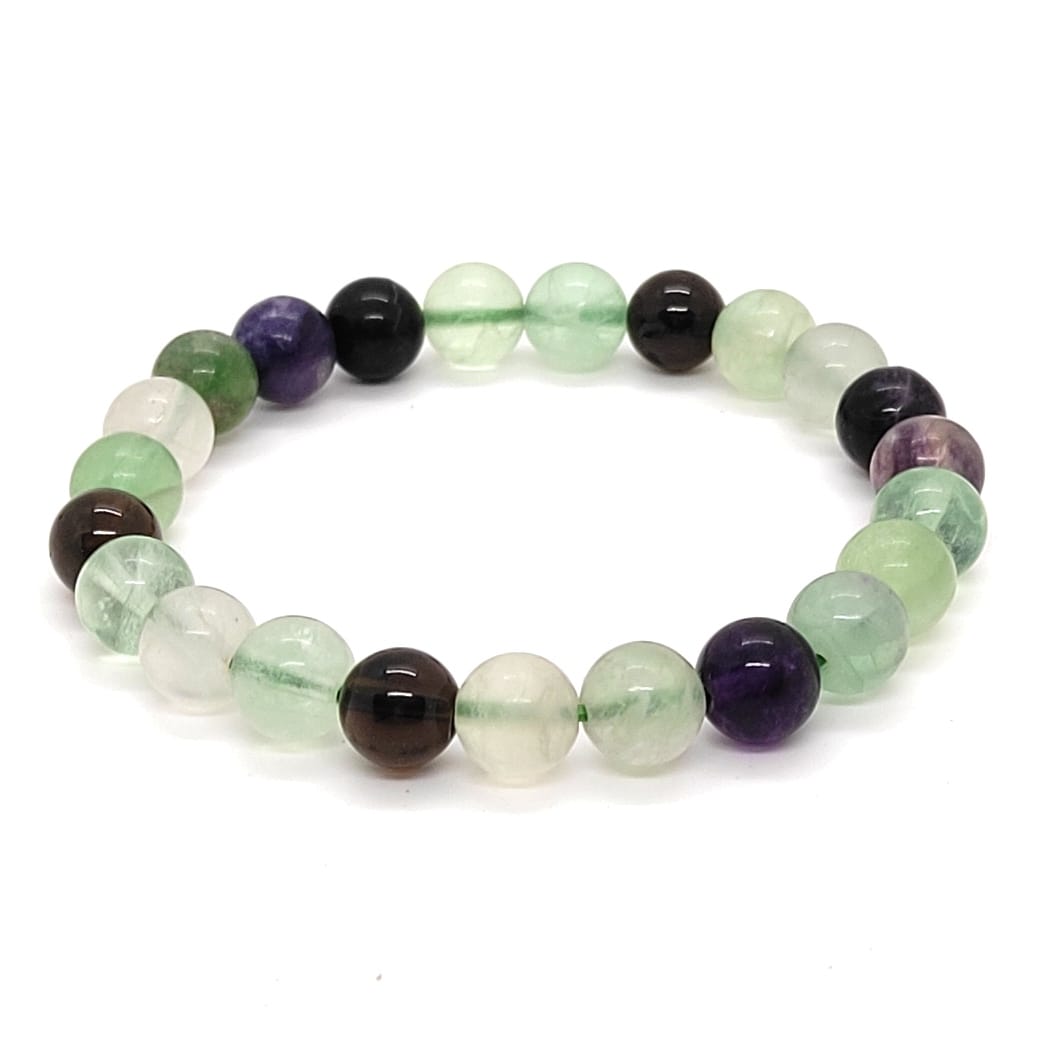 Multi Fluorite Natural With Certified Bracelet
